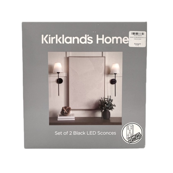 Set of 2 - Wall Scones LED Wireless - Black Metal - Remote - Picture 1 of 7